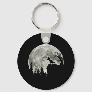 T-rex Roar On Mountain Halloween Moon Gift Key Ring