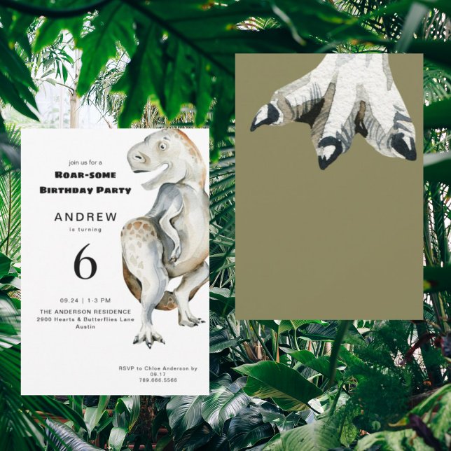 T-Rex Roar-some Birthday Party Invitation (Creator Uploaded)