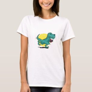 T-rex  runs with Heart T-Shirt