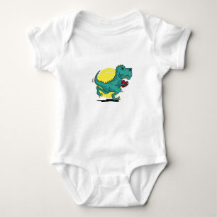 T-rex runs with Love Baby Bodysuit