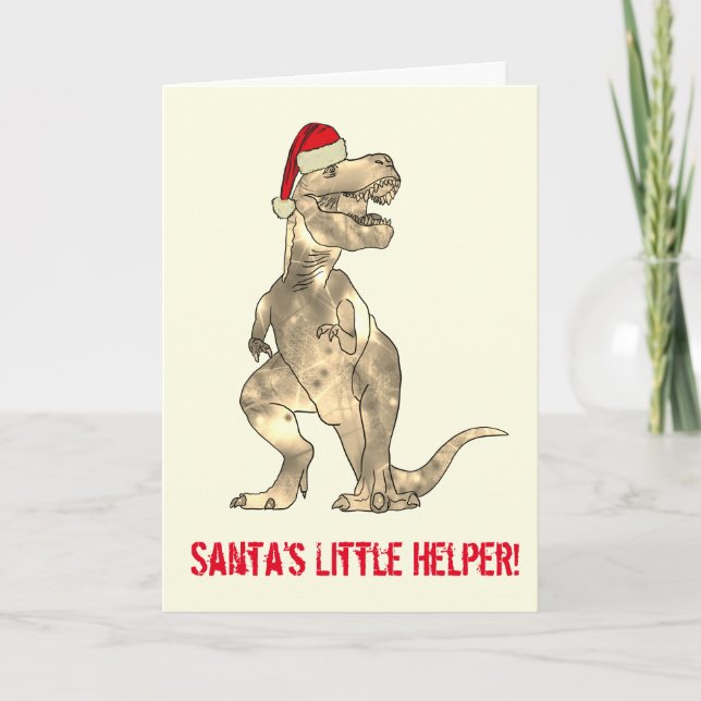 T-Rex Santa quote Card (Front)