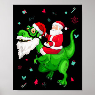 T-rex Santa Ride Funny Ugly Christmas Toddler_kids Poster