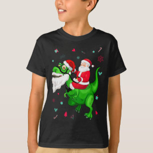 T-rex Santa Ride Funny Ugly Christmas Toddler_kids T-Shirt