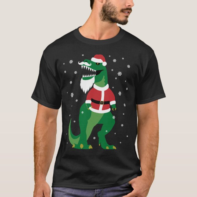 T-Rex Santa T-Shirt (Front)