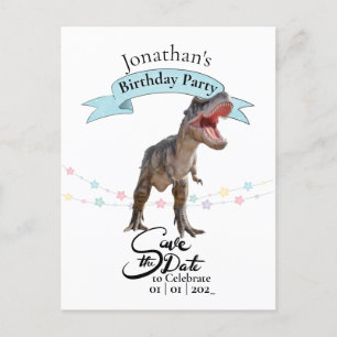 T Rex, save the date  Boy Postcard