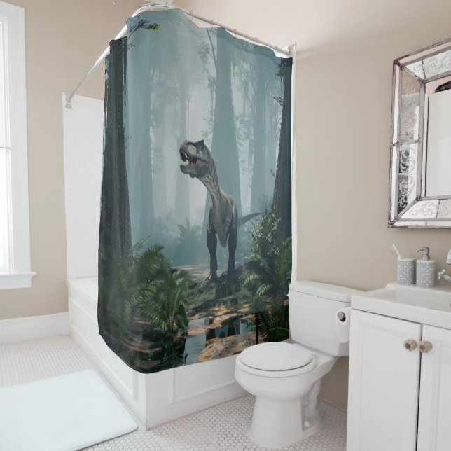 T-Rex Shower Curtain (In Situ)