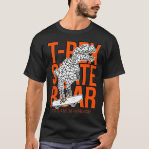T-rex Skate Roar Funny Sketch Drawing Dinosaur Ska T-Shirt