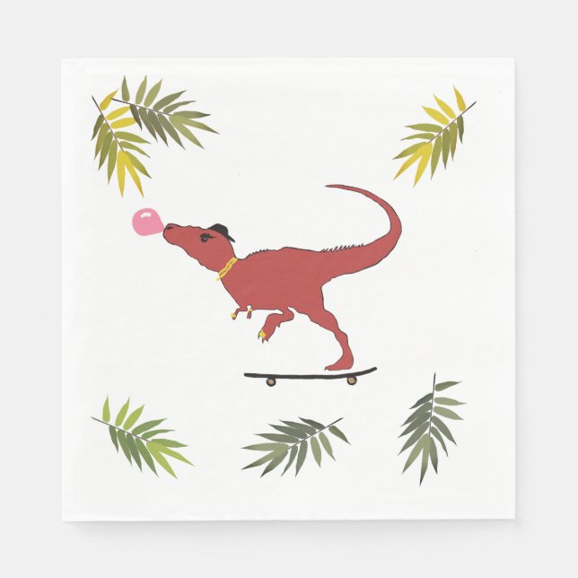 T-rex skater napkin (Front)
