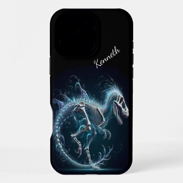 T-Rex Skeleton in Ethereal Light iPhone Case (Back)