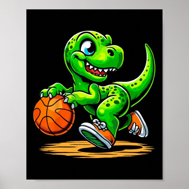T-rex Sketll Player Dinosaur  Poster (Front)