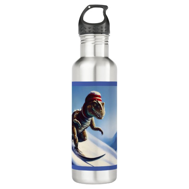 T Rex Snowboarding 710 Ml Water Bottle (Front)