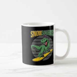 T-rex Snowboarding Dinosaur Snowboard Coffee Mug