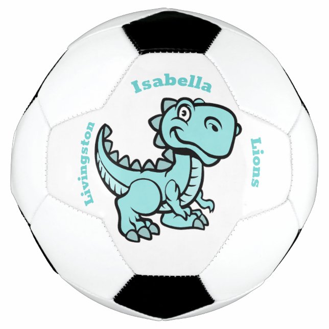 T Rex Soccer Ball - Teal (Front)