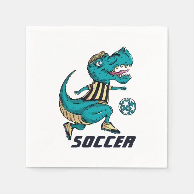 T-Rex Soccer Player Sports Napkin (Front)
