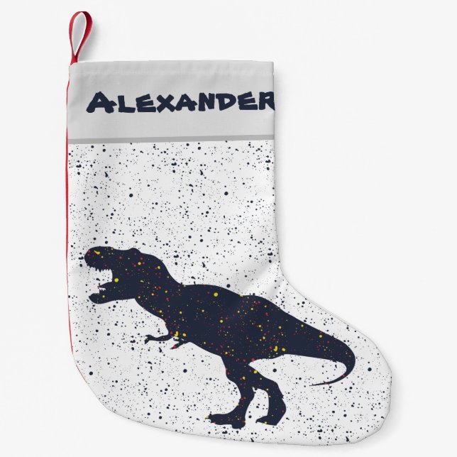T-Rex Splatter Paint Custom Christmas Stocking (Front)