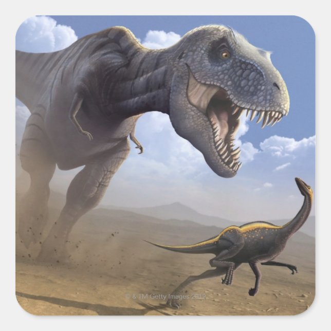 T Rex Square Sticker (Front)