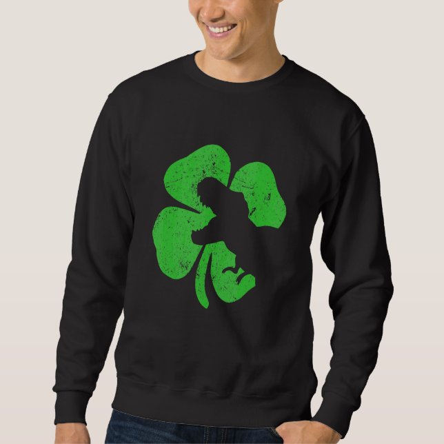 T Rex St Patricks Day Dinosaur Shamrock Adults Men Sweatshirt (Front)