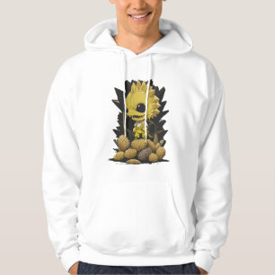T-Rex stading on a pile of Durian fruit Hoodie