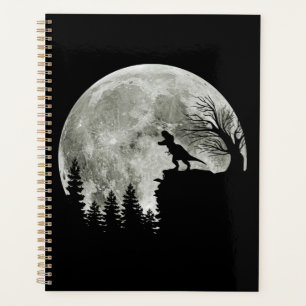 T Rex Standing On Mountain Moonlight Halloween Planner