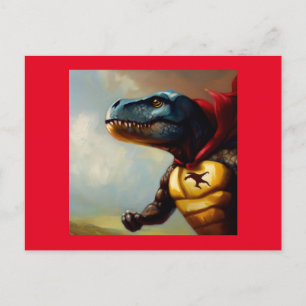 T Rex Superhero Postcard