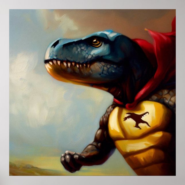 T Rex Superhero Poster (Front)
