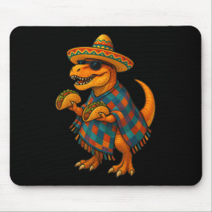 T-rex Taco Fiesta_ Cinco De Mayo Dino In Sombrero Mouse Pad