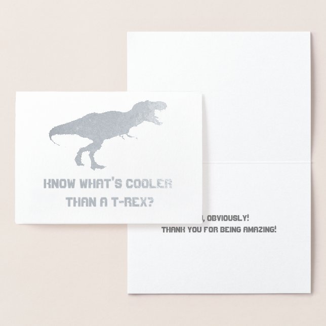t-rex thank you card, dinosaur card (Display)