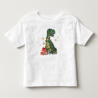 T-Rex The Halls - Funny Dinosaur Christmas Lights Toddler T-Shirt