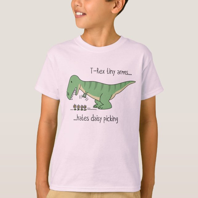 T-Rex tiny arms: daisy picking T-Shirt (Front)