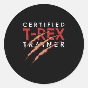 T-rex Trainer Claw Marks Funny Dinosaur  Classic Round Sticker