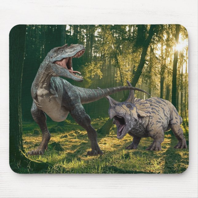 T.Rex-Triceratops Mouse Pad (Front)