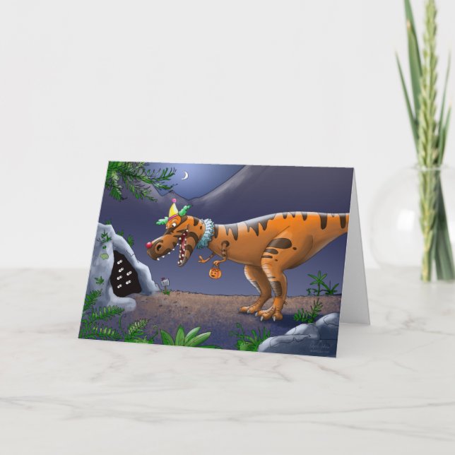 T Rex Trick or Treat Card (Front)