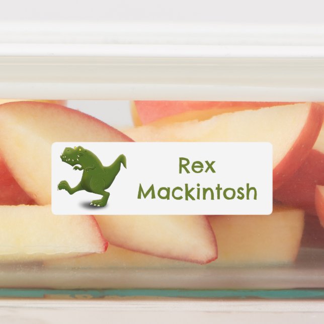 T rex tyrannosaurus dinosaur cartoon personalised (Affixed)