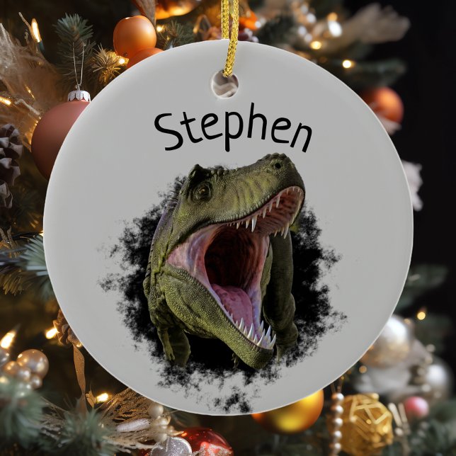 T-rex Tyrannosaurus Dinosaur Personalised Ceramic Ornament (Creator Uploaded)