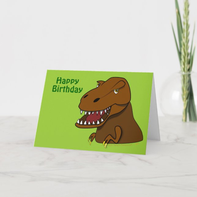 T-Rex Tyrannosaurus Rex  Dinosaur Birthday Card (Front)
