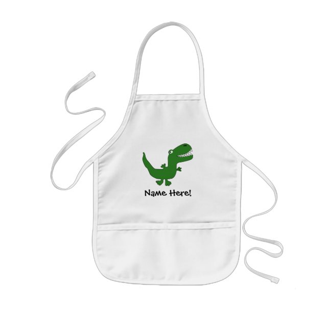 T-Rex Tyrannosaurus Rex Dinosaur Cartoon Kids Boys Apron (Front)
