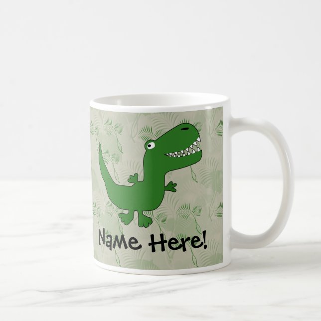 T-Rex Tyrannosaurus Rex Dinosaur Cartoon Kids Boys Coffee Mug (Right)