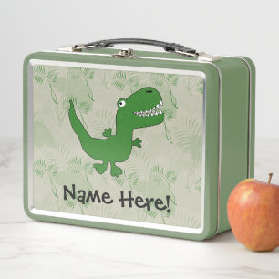 T-Rex Tyrannosaurus Rex Dinosaur Cartoon Kids Boys Metal Lunch Box