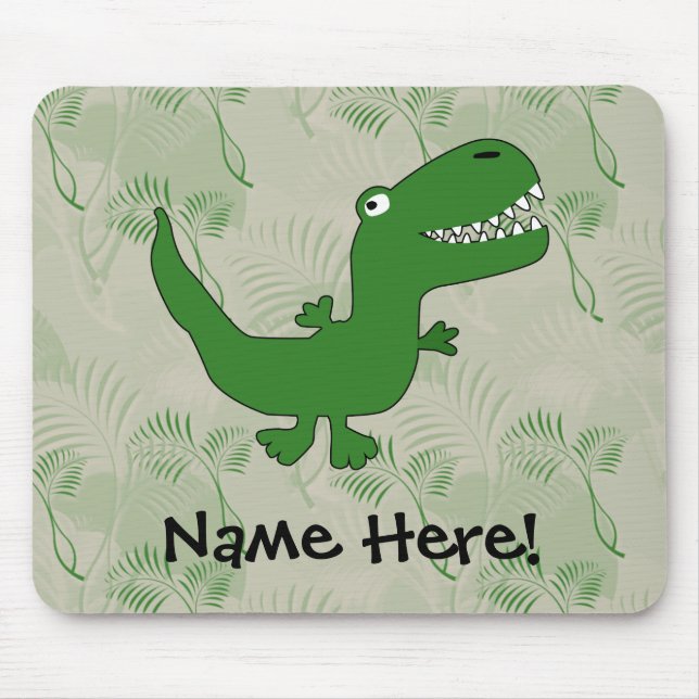 T-Rex Tyrannosaurus Rex Dinosaur Cartoon Kids Boys Mouse Pad (Front)