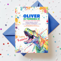 T-Rex Tyronasaurus Dinosaur Colourful Birthday