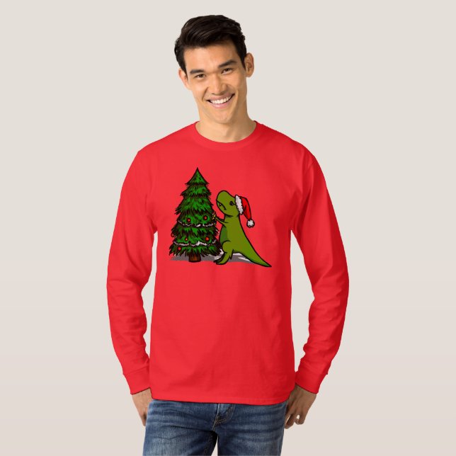 T Rex Ugly Christmas T-Shirt (Front Full)