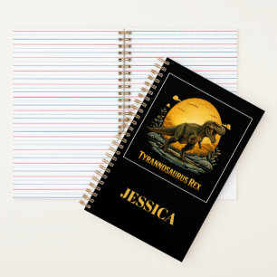 T-Rex Under the Prehistoric Moon Notebook