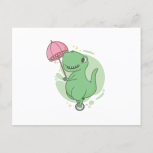 T Rex unicycle Postcard