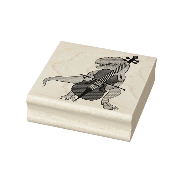 T-Rex Upright Bass Rubber Stamp (Stamp)
