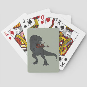 T-Rex Violin Playing Cards