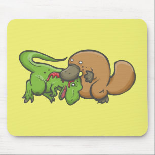 T-rex vs Platypus Mouse Pad