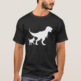 T-Rex Walking a Dog Funny Australian Cattle Dog Da T-Shirt