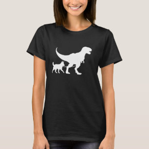 T-Rex Walking a Dog Funny Australian Cattle Dog Da T-Shirt