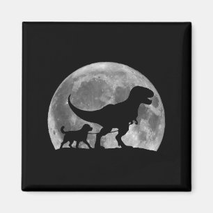 T Rex Walking A Dog Greater Swiss Mountain Dog Magnet