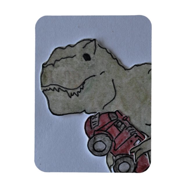 T Rex with a Truck Flex Magnet (Vertical)